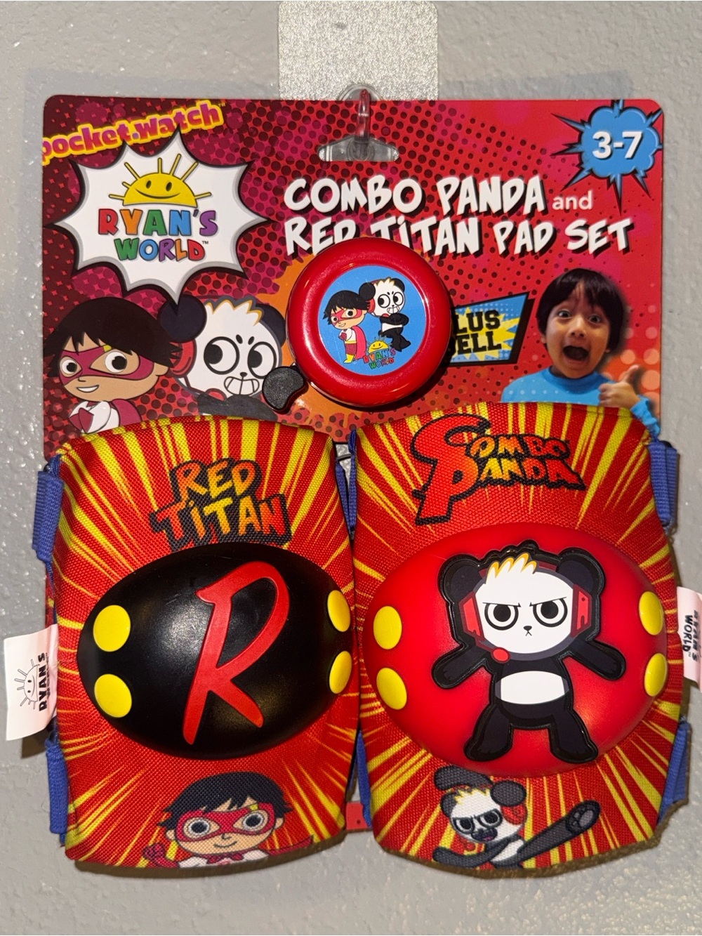 Combo Panda & Red Titan Knee Pad Set - Red